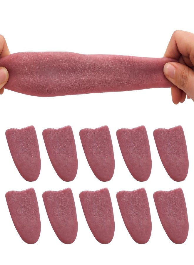 GOUDOGEDC 10PCS Halloween Fake Tongue False Tongue Horrific Tongue Prop Tricks Tongue Toys, Prop Tricks Tongue Toys, Realistic Fake Tongue - Image 1
